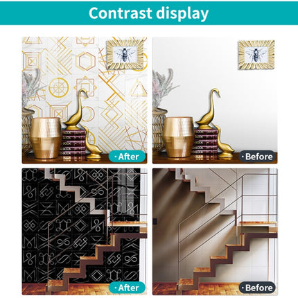 2 Sets Geometric Pattern Staircase Wall Tile Sticker Kitchen Stove Water And Oil Proof Stickers, Specification: S: 10x10cm(HT-013 Silver)-garmade.com