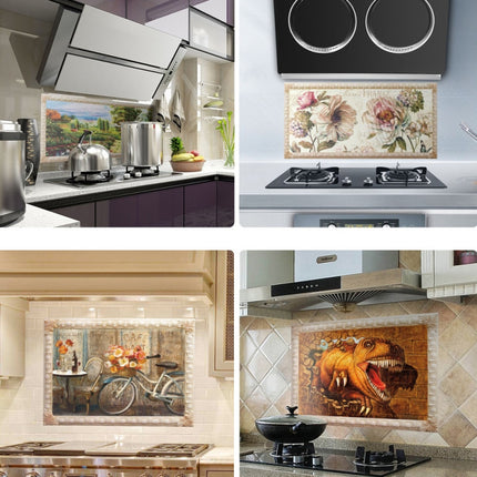 Self-Adhesive Heat-Resistant Oil-Proof Stickers Household Kitchen Stove Tile Wall Stickers, Specification: LZ-009(40x80cm)-garmade.com