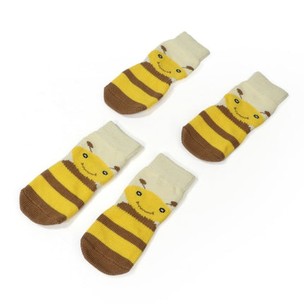 Pet Socks Cotton Anti-Scratch Breathable Foot Cover, Size: 2XL(Yellow Bee)-garmade.com