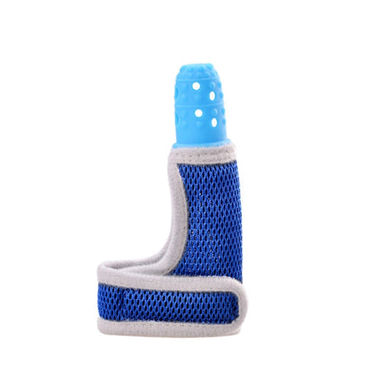 ZT001 Baby Silicone Molar Finger Cots Children Anti-Bite Hand Breathable Thumb Cots Teether Maternal And Baby Products(Blue)-garmade.com