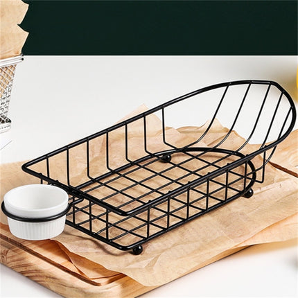 Wrought Iron Fruit Portable Storage Basket Bread French Fries Fried Snacks Portable Basket Single Cup Boat-garmade.com