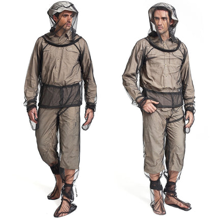 Camping Adventure Anti-Mosquito Suit Summer Fishing Breathable Mesh Clothes, Specification: Four-piece(S / M)-garmade.com