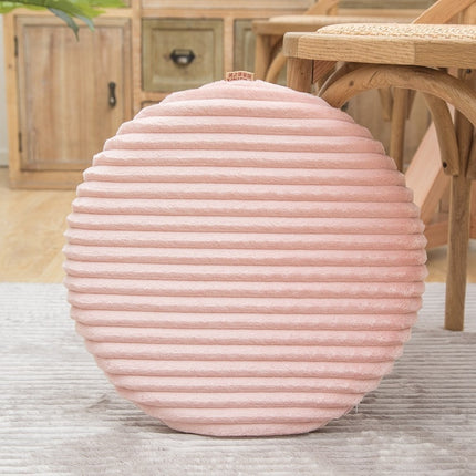 Flannel Round Cushion Dust Cover, Size: 40x40cm(Leather Pink)-garmade.com