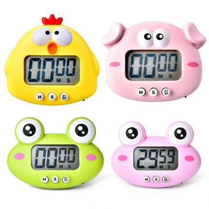 2 PCS Kitchen Baking Cartoon Animal Electronic Timer Alarm Clock Student Learning Timer(Green Frog)-garmade.com