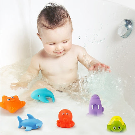 6 In 1 Children Water Fun Spraying Water Thermochromism Animals Baby Bathing Toys(Net Bag)-garmade.com