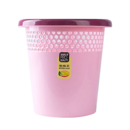 10 PCS Household Kitchen Living Room Bathroom Circular Press Ring Trash Can(Pink)-garmade.com