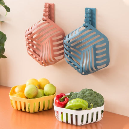 Hollow Fruit Basin Household Fruit Drain Basket Kitchen Vegetable Washing Plastic Basin(Orange)-garmade.com