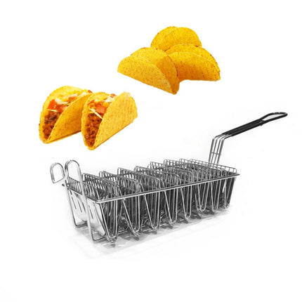 Stainless Steel Taco Tortilla Crust V-Shaping Tool ,Style: 8 Grid Fried Basket-garmade.com