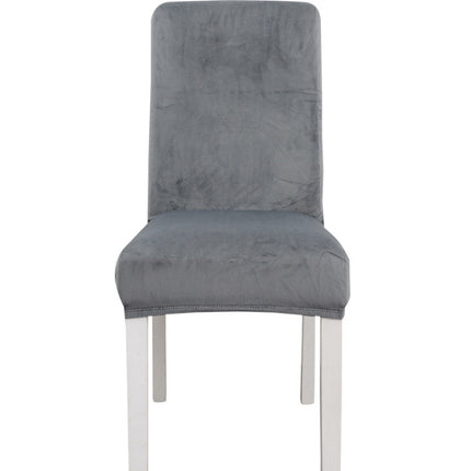 Simple Soft High Elastic Thickening Velvet Semi-Interior Chair Cover Hotel Chair Cover(Carbon Gray)-garmade.com