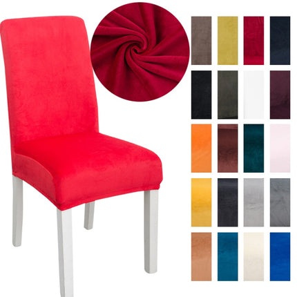 Simple Soft High Elastic Thickening Velvet Semi-Interior Chair Cover Hotel Chair Cover(Red)-garmade.com