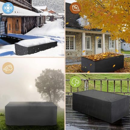 Outdoor Oxford Cloth Furniture Cover Garden Dustproof Waterproof And UV-Proof Table And Chair Protective Cover, Size: 180x120x74cm(Black)-garmade.com