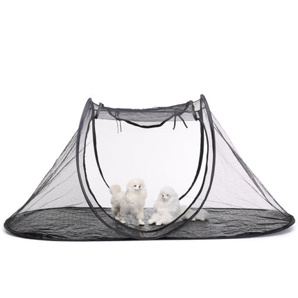 MQ-DZ55 Foldable Storage Outdoor Pet Tent Travel Cat And Dog Kennel(Green Bottom Black Network)-garmade.com