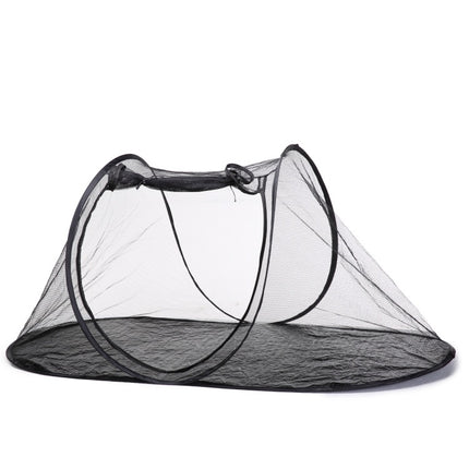 MQ-DZ55 Foldable Storage Outdoor Pet Tent Travel Cat And Dog Kennel(Green Bottom Black Network)-garmade.com