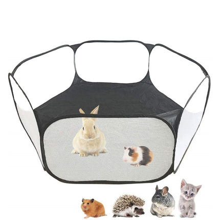 Portable Small Animal Game Fence Folding Outdoor Interior Pet Tent(Black Opp Bag)-garmade.com