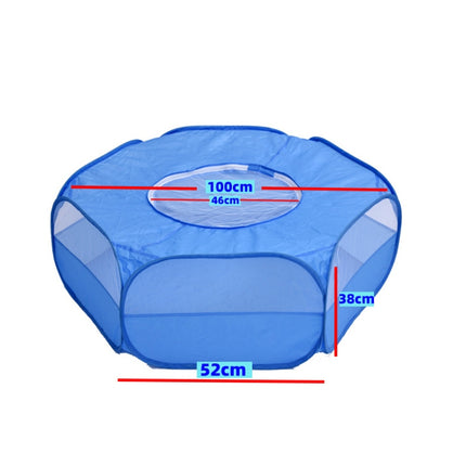 Folded Small Pet Fence Outdoor Workout Game Crawling Small Animal Tent, Specification： With Cover and Side Cloth (Blue)-garmade.com