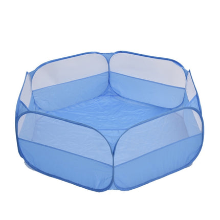 Folded Small Pet Fence Outdoor Workout Game Crawling Small Animal Tent, Specification： With Side Cloth (Blue)-garmade.com