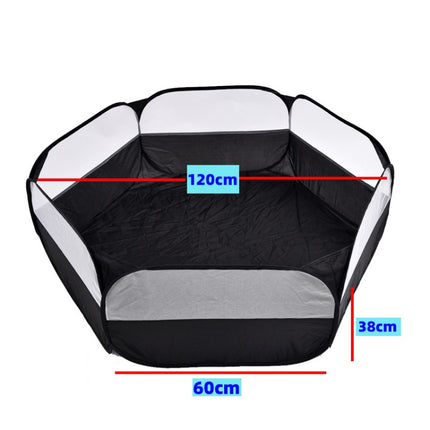 Folded Small Pet Fence Outdoor Workout Game Crawling Small Animal Tent, Specification： With Side Cloth (Blue)-garmade.com