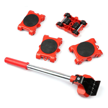 5 PCS / Set Mover Adjustable Height Moving Tool Set With Pry Type Heavy Furniture Moving Roller-garmade.com