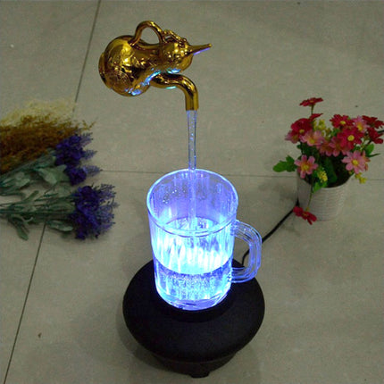Magic Colorful Water Cup Light Imitation Flowing Water Hanging Decorative Ornaments, EU Plug(Kettle)-garmade.com