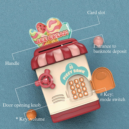 Children Multifunctional Self-Rolling Coin Piggy Bank Cartoon Safe, Colour: Western Restaurant-garmade.com