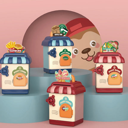 Children Multifunctional Self-Rolling Coin Piggy Bank Cartoon Safe, Colour: Ice Cream Shop-garmade.com