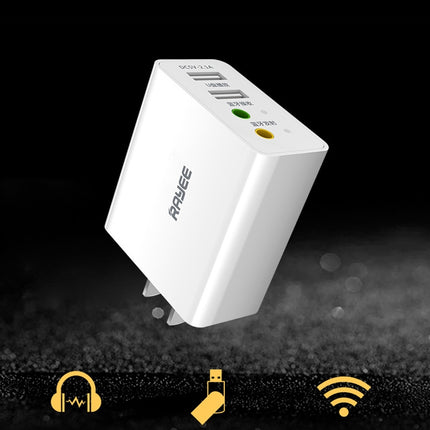 RAEYY D80 Bluetooth Adapter Audio Receiver Support 2.1A Dual USB Fast Charge, US Plug-garmade.com