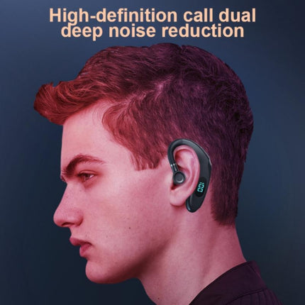 Q20 Bluetooth 5.2 Business Digital Display Sports Earhook Stereo Earphone(Green)-garmade.com