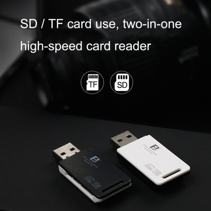 5 PCS FB FB-360 2 in 1 USB Computer Card Reader(Black)-garmade.com