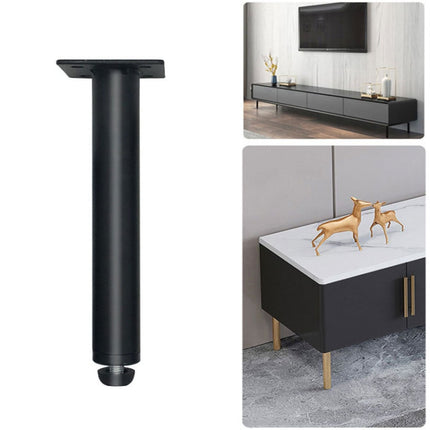 Metal Furniture Support Legs with Adjustment Pad, Height: 13.5cm(Matte Black)-garmade.com