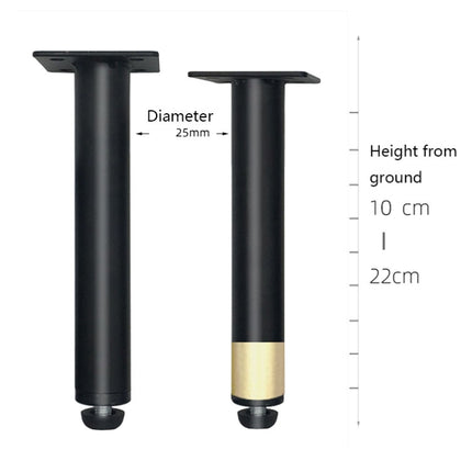 Metal Furniture Support Legs with Adjustment Pad, Height: 13.5cm(Matte Black)-garmade.com