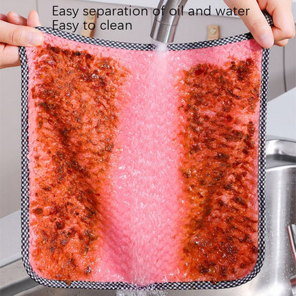 4pcs Hand Towel Hangable Dishcloth Kitchen Rag Non-Stick Oil Absorbent Towel(Color Random Delivery)-garmade.com