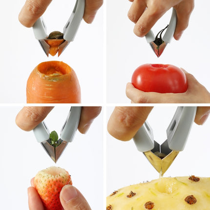 2 PCS Kitchen Stem Fruit Digger Tomato Stem Peeler(Grey)-garmade.com