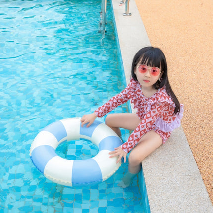 2 PCS Thickened Children Swimming Ring Inflatable Underarm Ring 50cm(Striped Blue)-garmade.com
