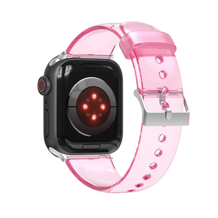 TPU Fuel Injection Watch Band For Apple Watch Series 7 41mm /6&SE&5&4 40mm /3&2&1 38mm(Transparent Pink Purple)-garmade.com