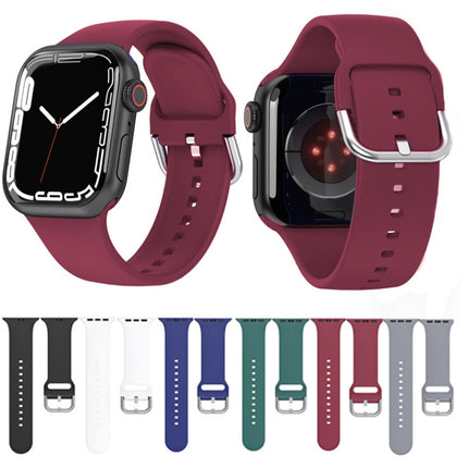Silicone Solid Color Watch Band For Apple Watch Series 6&SE&5&4 44mm(Black)-garmade.com