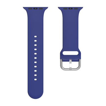 Silicone Solid Color Watch Band For Apple Watch Series 7 41mm(Navy Blue)-garmade.com