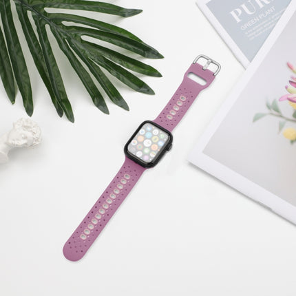 Silicone Porous Watch Bands For Apple Watch Series 4&5&6, Specification: 40mm (Purple+Pink)-garmade.com