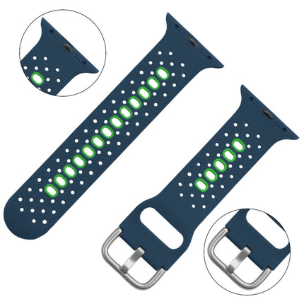 Silicone Porous Watch Bands For Apple Watch Series 4&5&6, Specification: 40mm (Blue+Green)-garmade.com