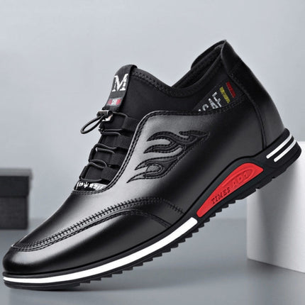 Men Spring Shoes Inner Height Increase Casual Sneakers, Size: 39(Black 8cm)-garmade.com