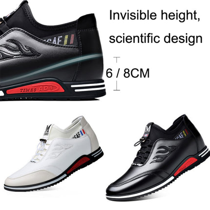 Men Spring Shoes Inner Height Increase Casual Sneakers, Size: 39(White 8cm)-garmade.com