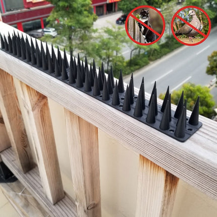 12 PCS Plastic Bird Repellent Thorns Fence Anti-climb Nails(Black)-garmade.com