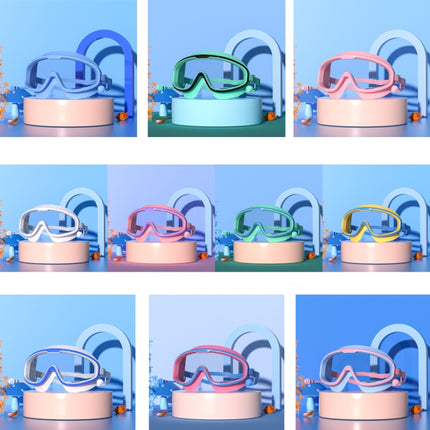 Large Frame Waterproof and Anti-fog HD Transparent Children Swimming Goggles(Pink Blue)-garmade.com
