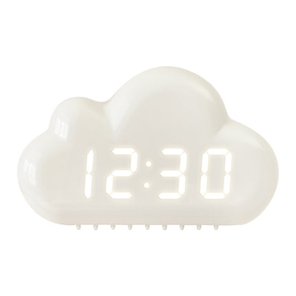 1966 Cute Cloud Shape Voice-activated LED Bedside Alarm Clock(White)-garmade.com