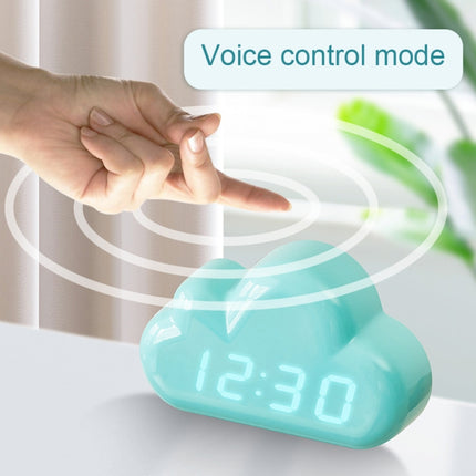1966 Cute Cloud Shape Voice-activated LED Bedside Alarm Clock(White)-garmade.com