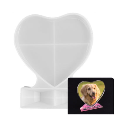 Heart-shaped Square Photo Frame Display DIY Silicone Mould, Spec: S (Heart-shaped)-garmade.com