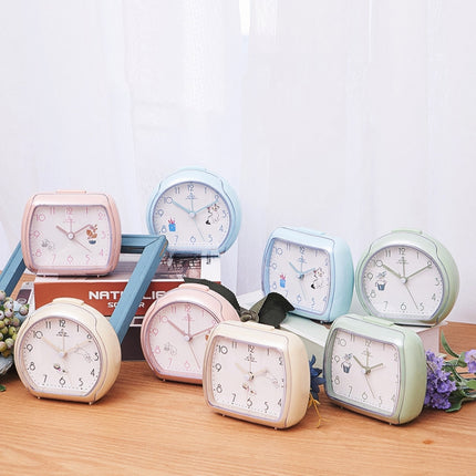Cute Children Small Alarm Clock Bedside Night Light Clock(A306 Blue)-garmade.com