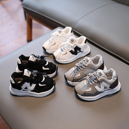628 Children Sports Mesh Shoes Baby Soft Sole Running Shoes, Size: 32(Black)-garmade.com