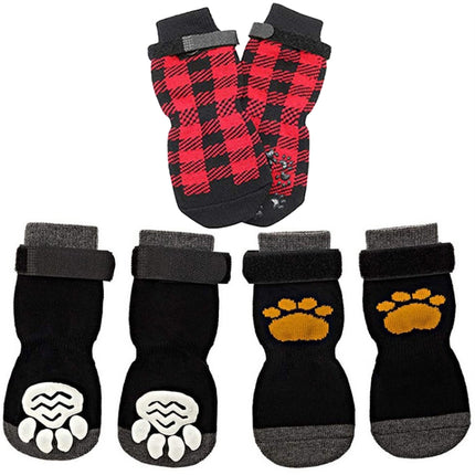 4pcs Dog Knitted Breathable Footwear Outdoor Non-slip Pet Socks, Size: S(Yellow)-garmade.com