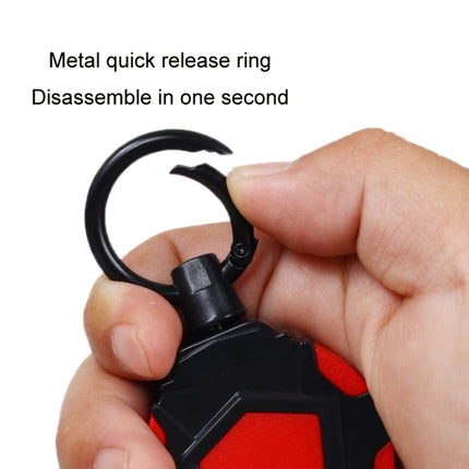Telescopic High Resilience Steel Wire Rope Metal Anti-theft Buckle(Key Ring Red White)-garmade.com