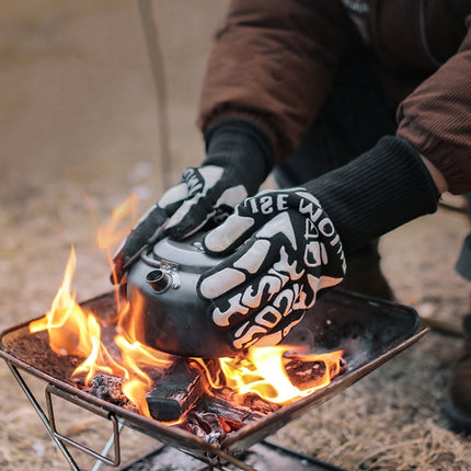 ISE MOUNT Outdoor Camping Heat Insulation Anti-scald Gloves BBQ Thicken Non-slip Gloves(1pair)-garmade.com